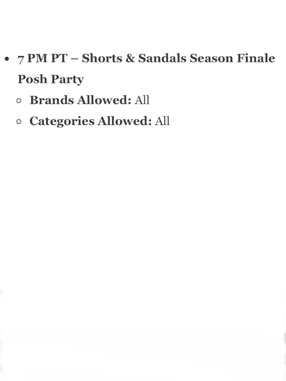 Comment "Summer" for a Host Pick - Shorts & Sandals Season Final Posh Party - Picture 2 of 2